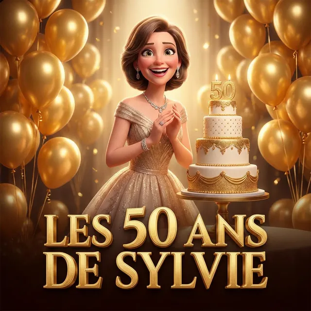 Livre personnalisé anniversaire : Les 50 Ans de Sylvie, illustration 3D
