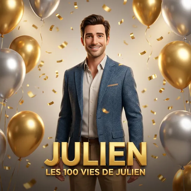 Livre personnalisé anniversaire : Julien, illustration 3D