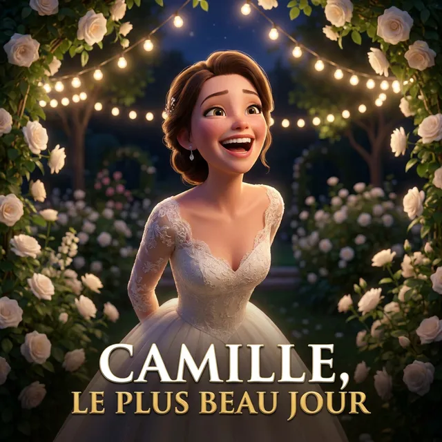 Livre personnalisé mariage : Camille le Plus Beau Jour, illustration 3D