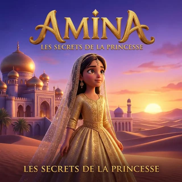 Livre personnalisé pour une fille : Amina PrincesseDesert, illustration 3D