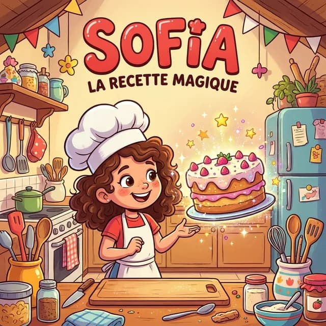 Livre personnalisé pour une fille : Sofia Patisserie, illustration cartoon