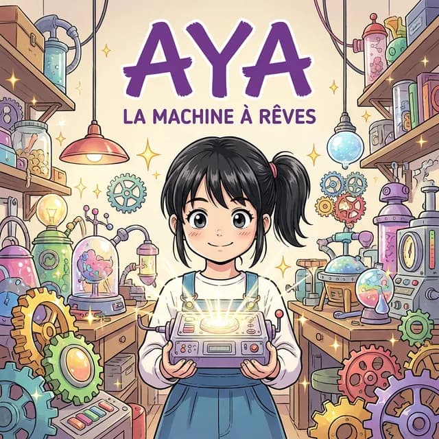 Livre personnalisé pour une fille : Aya MachineReves, illustration manga