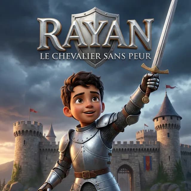 Livre personnalisé pour un garçon : Rayan Chevalier, illustration 3D