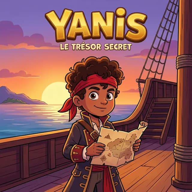 Livre personnalisé pour un garçon : Yanis Pirates, illustration cartoon