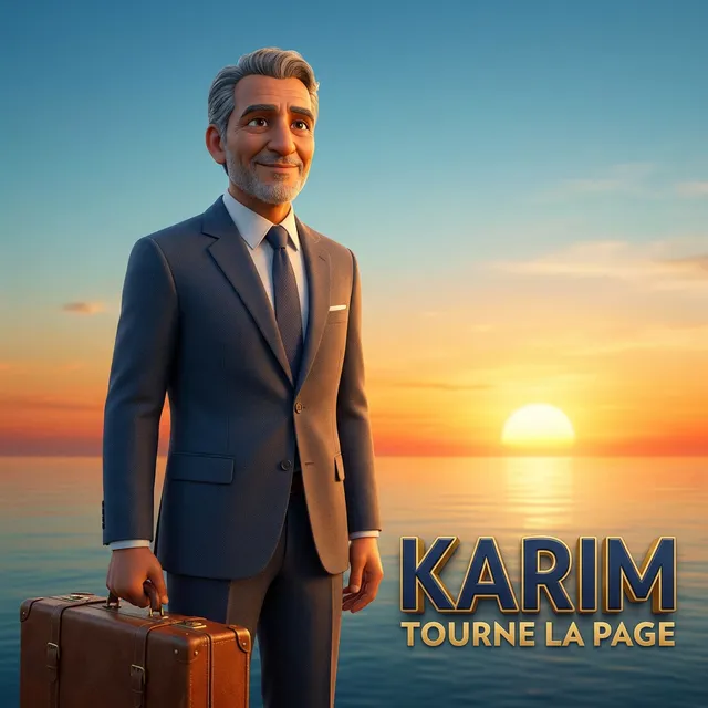 Livre personnalisé pour un homme : Karim Retraite, illustration 3D