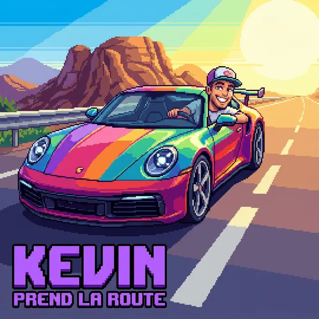 Livre personnalisé pour un homme : Kevin Permis, illustration pixel art