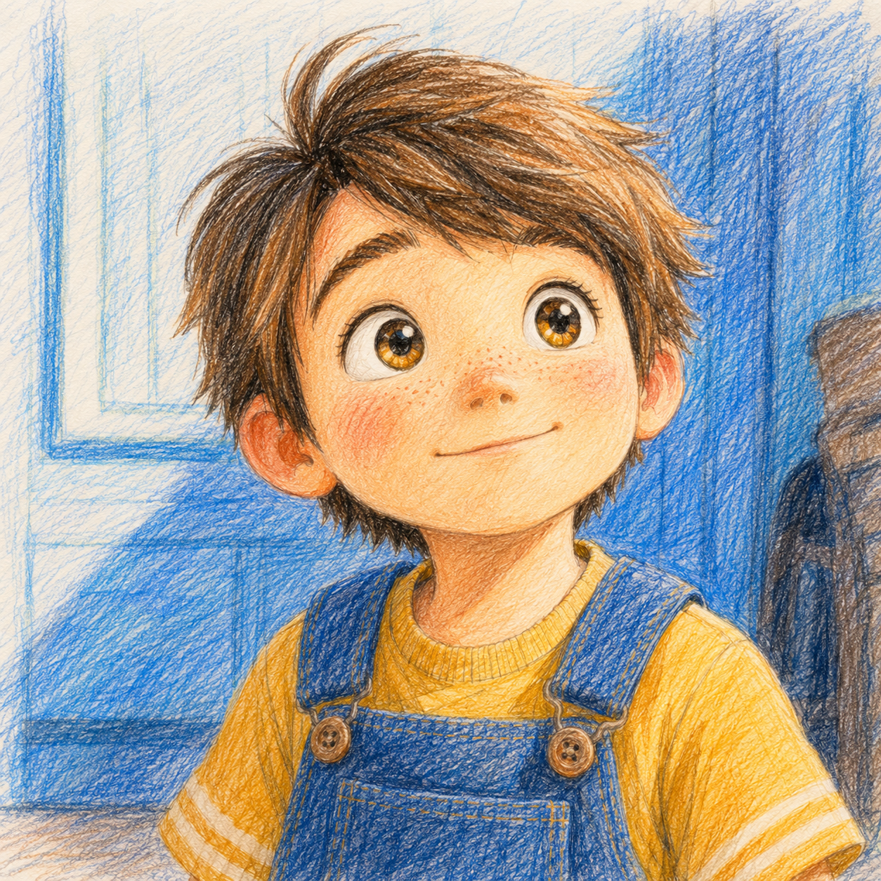 Final illustration in the Crayon de couleur style